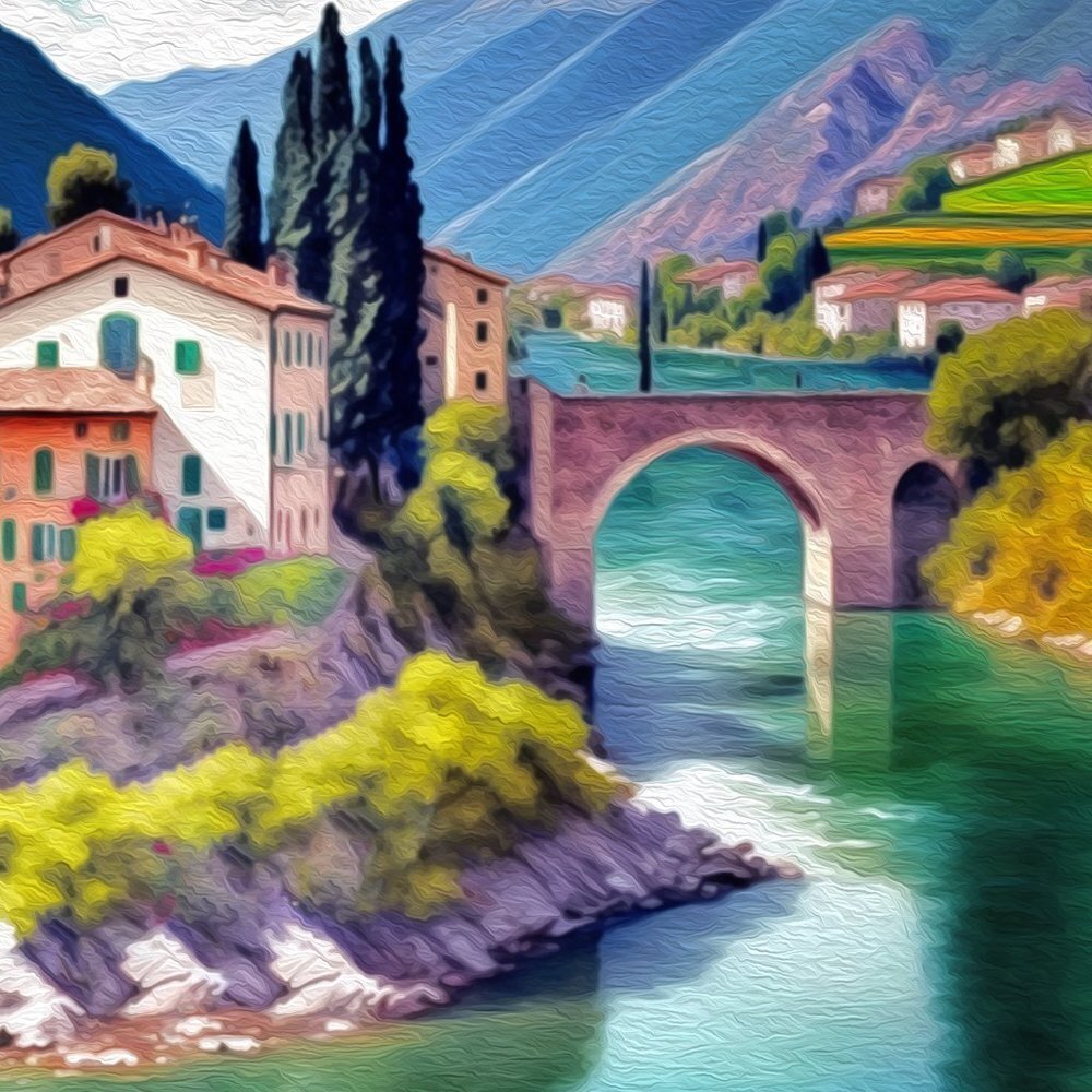 8x8 Italy Lovely‎ Fantasy Art Watercolor Oil Painting Print - Picture 4 of 6